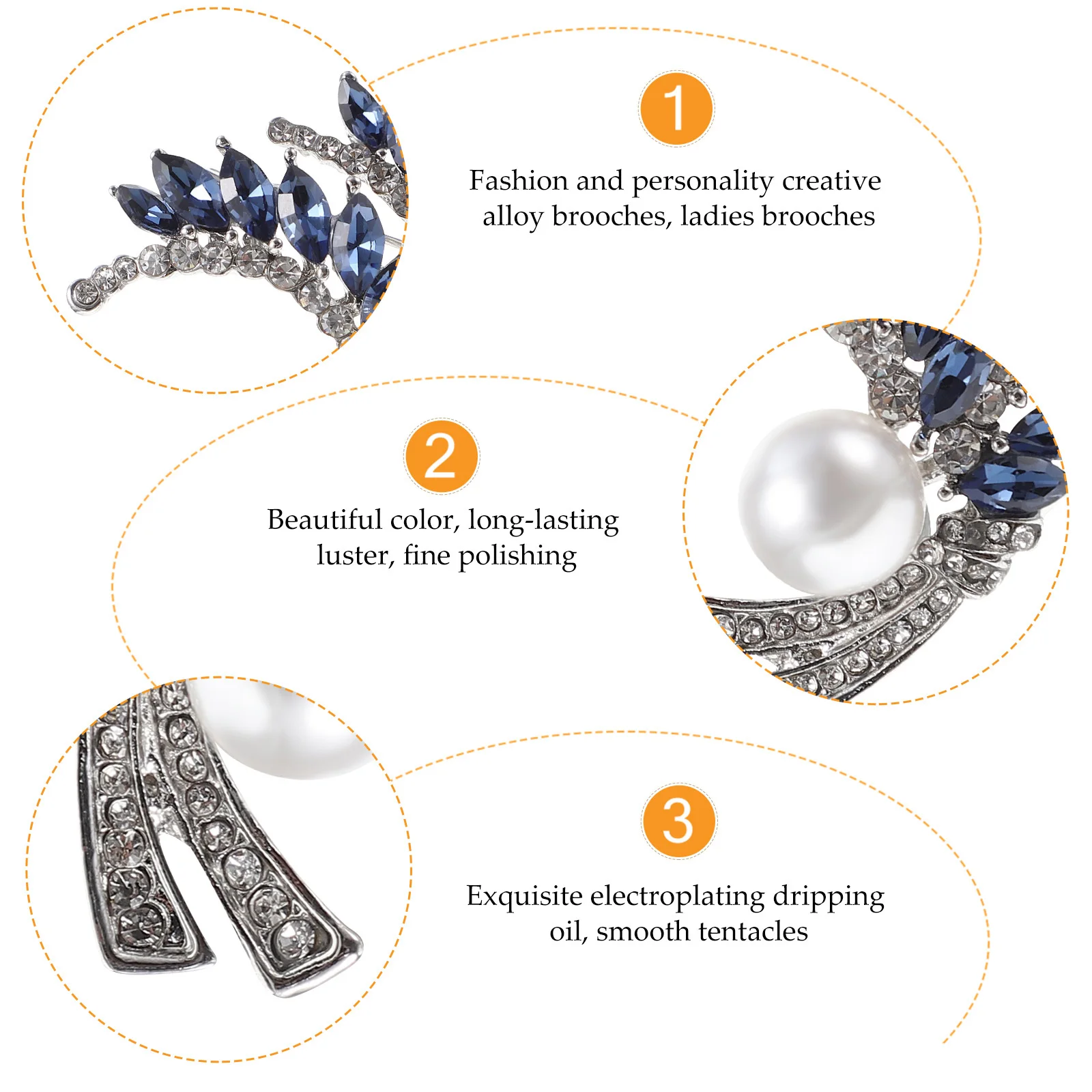 1 قطعة بروش شكل للنساء سبيكة كريستال التلبيب دبوس الملابس الحساسة وشاح سبيكة بروش الصدار الإكسسوارات