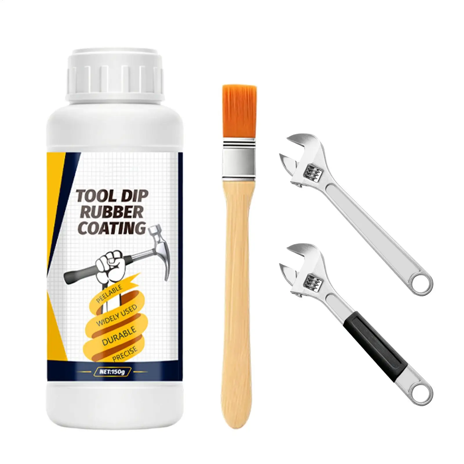 Tool Handle Dip Coating 150g Anti-Slip Waterproof Insulation with Brush Tool Rubber Paint for Metal Kitchen Utensil Holder