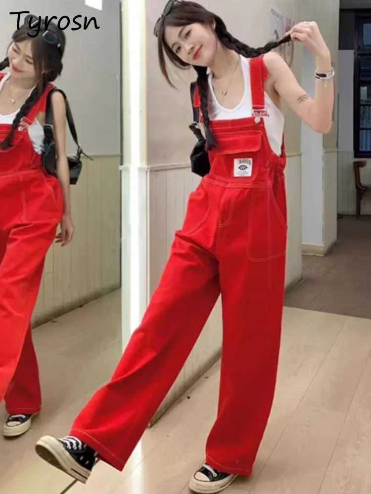 Jumpsuits Women Denim Summer Straight Design All-match Simple Solid Tender Daily Students Cozy Streetwear Charming Korean Style