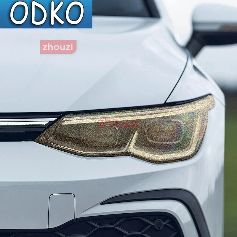 For Volkswagen VW Golf 8 MK8 R Line GTI 2020 2021 Car Headlight Tint Smoked Black Protective Film Transparent TPU Sticker view 6