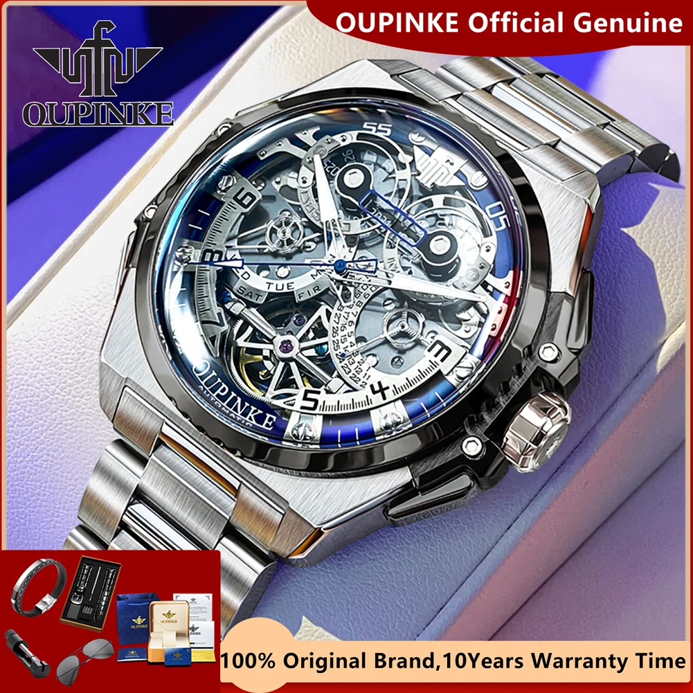 OUPINKE 3266 Original Man Watch Italian Designer Collaboration Luxury Brand High Quality Hollow Automatic Mechancial Wristwatch