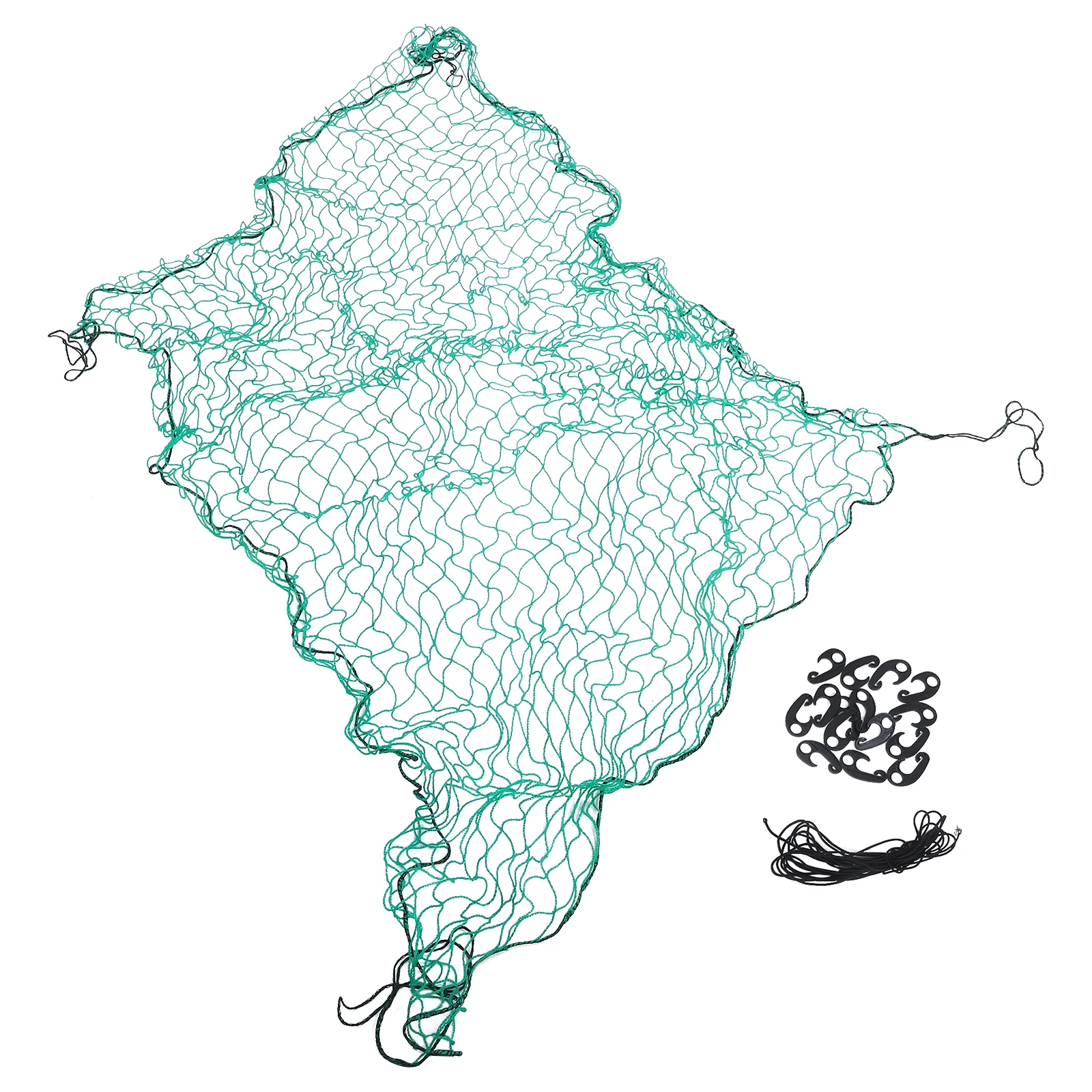 

15pcs Trailer Cargo Net Heavy Duty Nylon Mesh For Truck Bed Pickup Roof Rack Camping Moving Dump Elastic Bungee Cord Fixing Load