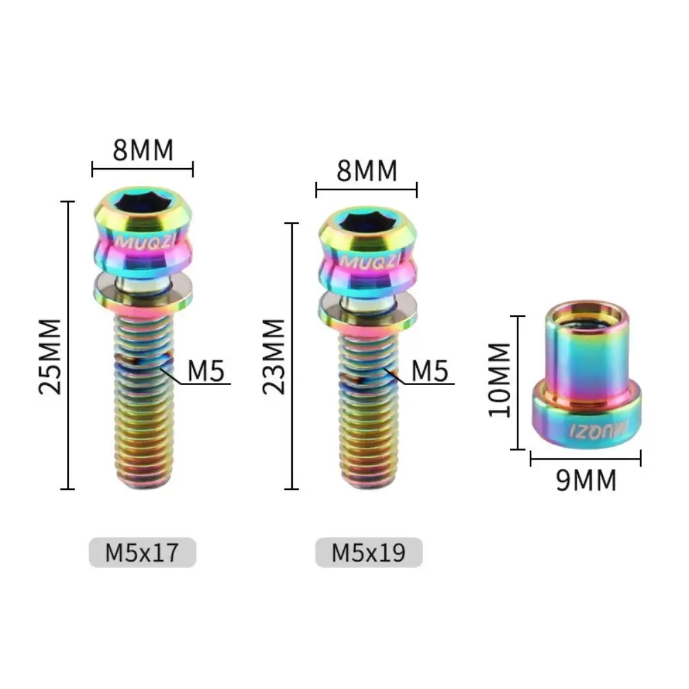 Zdjęcie 6: Nakrętka mocująca mostek rowerowy ze stopu aluminium M5x19mm, śruby mocujące, śruba blokująca mostek kierownicy rowerowej, śruby Ti M5*17mm