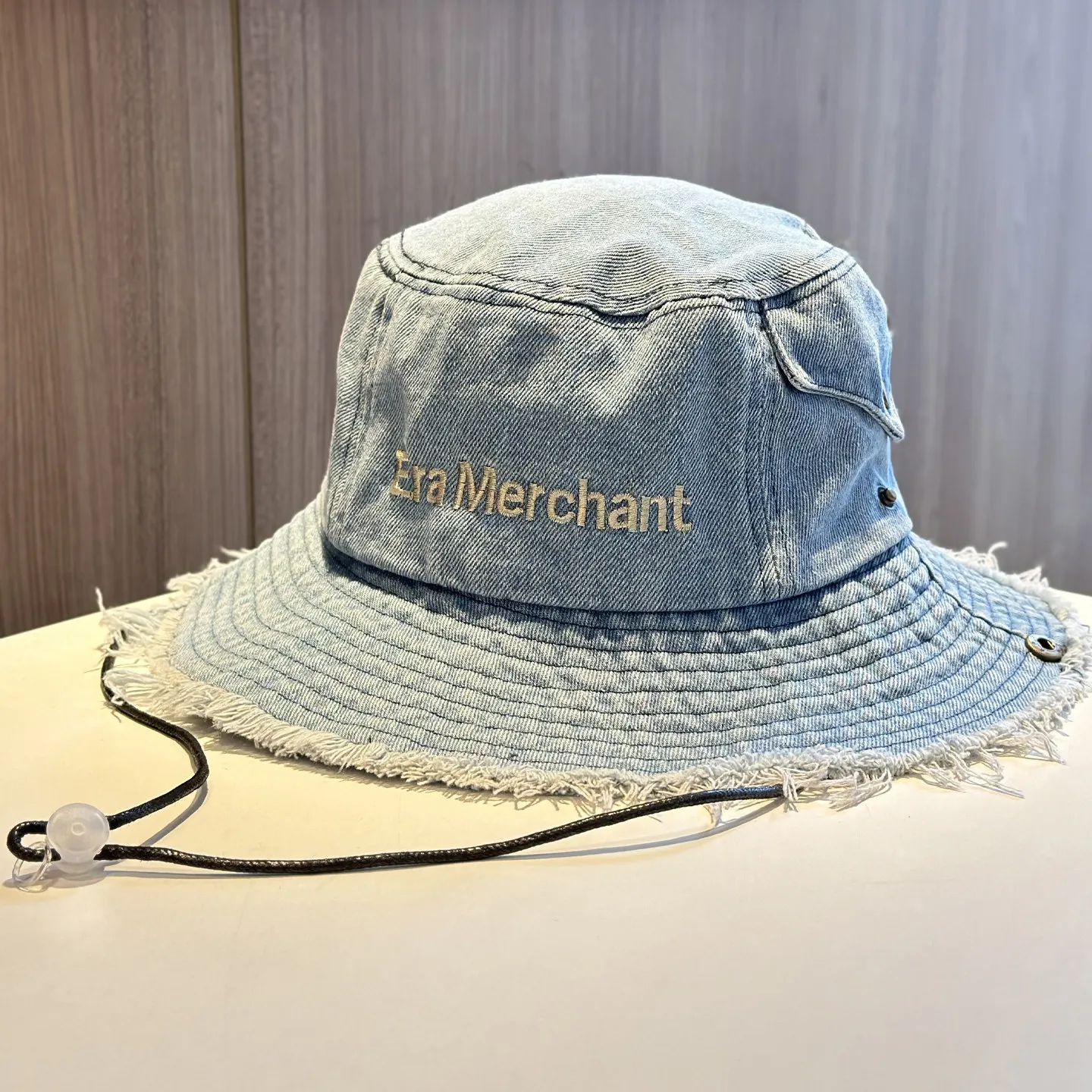 

Bucket Hat Denim Jeans Women Wide Brim Sun Protection Chin Strap For Fishing Climb Summer Outdoor