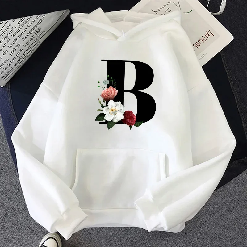 رسالة A-Z مطبوعة المرأة هوديس بلوزات غير رسمية ملابس رياضية في الهواء الطلق الرياضة الركض امرأة الملابس البيضاء موضة الشارع القمم