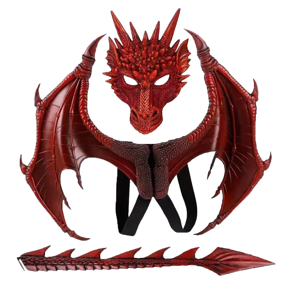 Animal Cospty Dragon Costume Purim Christmas Gift Carnival Party Cosplay Set Wing and Tail Children's day faucet Costume