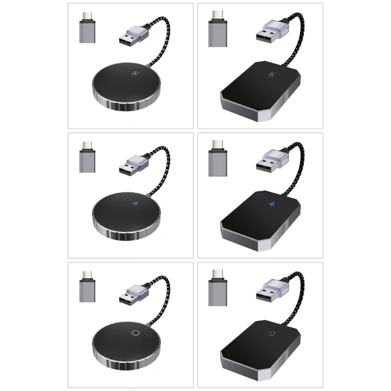 

Dropship 2 in 1 Wireless Carplays Adapters Auto Wireless Adapters, 5Ghz TypeC/USB Carplays Wireless Adapters