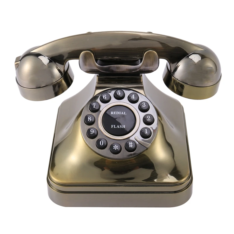 WX-3011 Antique Bronze Telephone Vintage Landline Phone Desktop Caller Home Office Hotel Antique Telephone