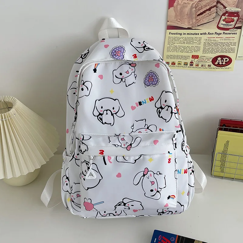 Sanrio Hello Kitty Graffiti Print Backpack, Cinnamoroll Kuromi Anime Preppy Schoolbag, Student Casual Travel Commute Knapsack