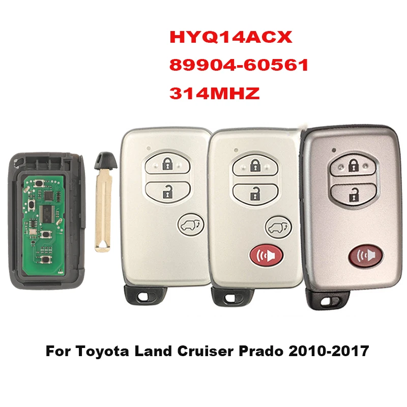jingyuqin Remote Car Key For Toyota Land Cruiser Prado 2010-2017 Smart Key 89904-60561 314Mhz HYQ14ACX Control Full
