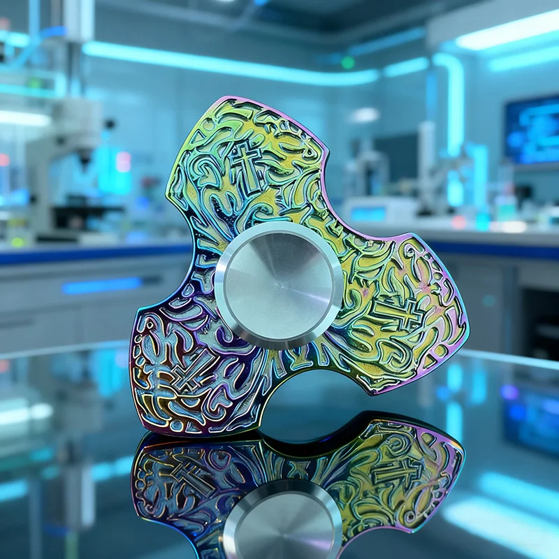 لون رائع تململ سبينر EDC الفولاذ المقاوم للصدأ الإصبع المنزلق الكبار الإجهاد الحد لعبة نافذة الكسارة أدوات الدفاع المحمولة #4