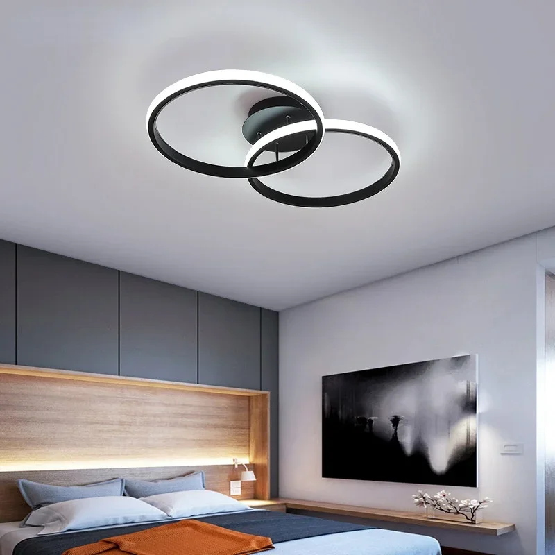 

Black Metal LED Ceiling Light Living Room Bedroom Dinning Corridor Aisle Entrance Indoor Lamp Lustre Luminaires