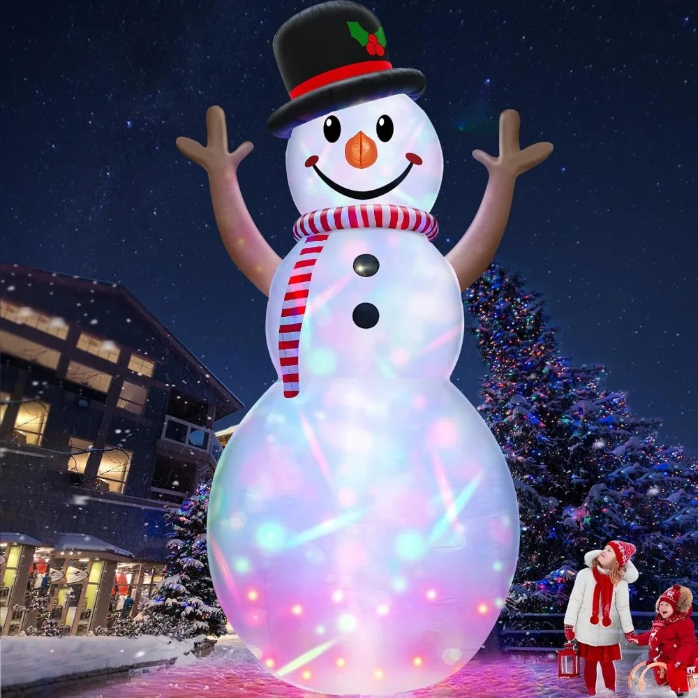 14 Foot Tall Giant Christmas Inflatable Snowman, Wearing A Hat and Scarf, Outdoor Christmas Decoration, Christmas Decoration