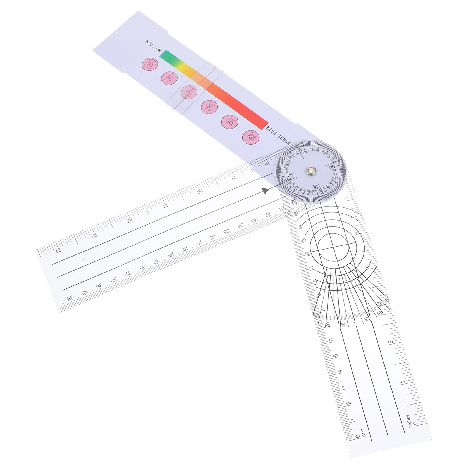 Regla de ángulo ortopédico, reglas transparentes, indicador de grado, goniómetro portátil, herramienta de medición, calibradores