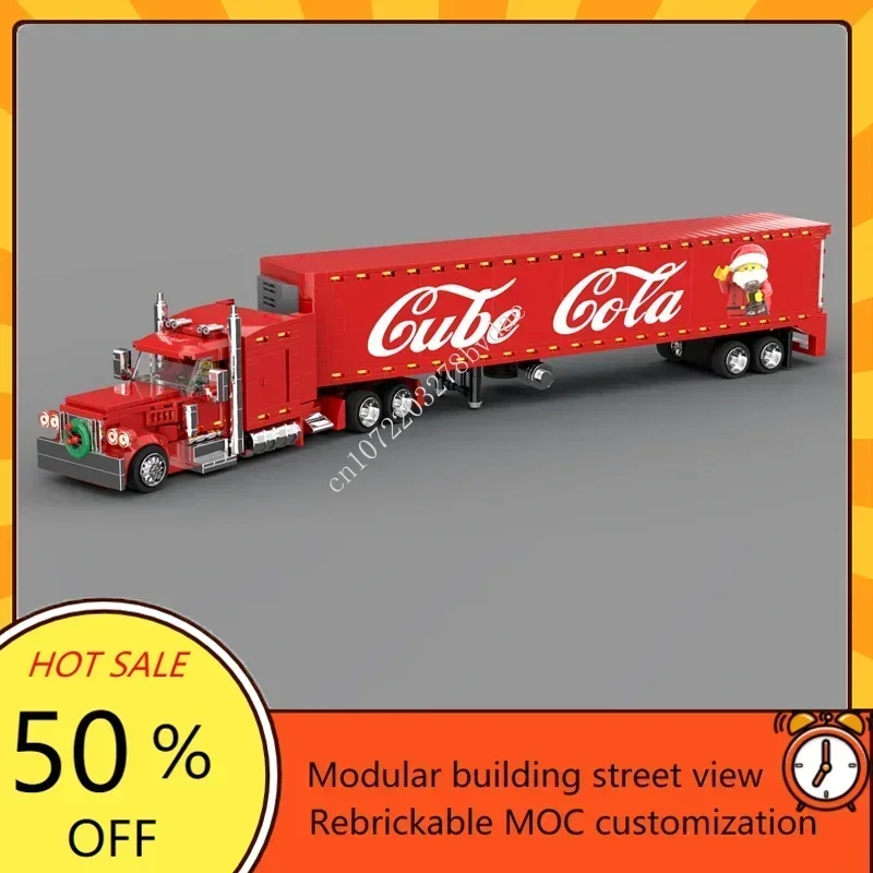 

870PCS MOC City Cargo Christmas Truck Model Custom Puzzles Technology DIY Creative Assembly Kids Toys Birthday Christmas Gifts