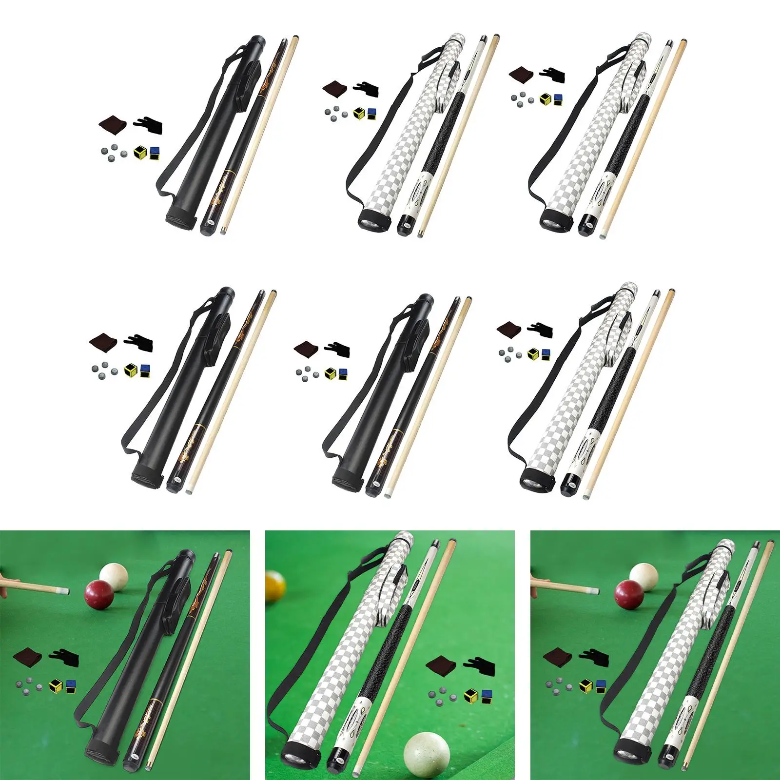 Pool Cue Stick Chinese Zwarte 8 Ball Gesegmenteerd Met Drie Vinger Handschoen Full Size 57 "Houten Biljart Cue Voor Mannen Vrouwen Bars Club