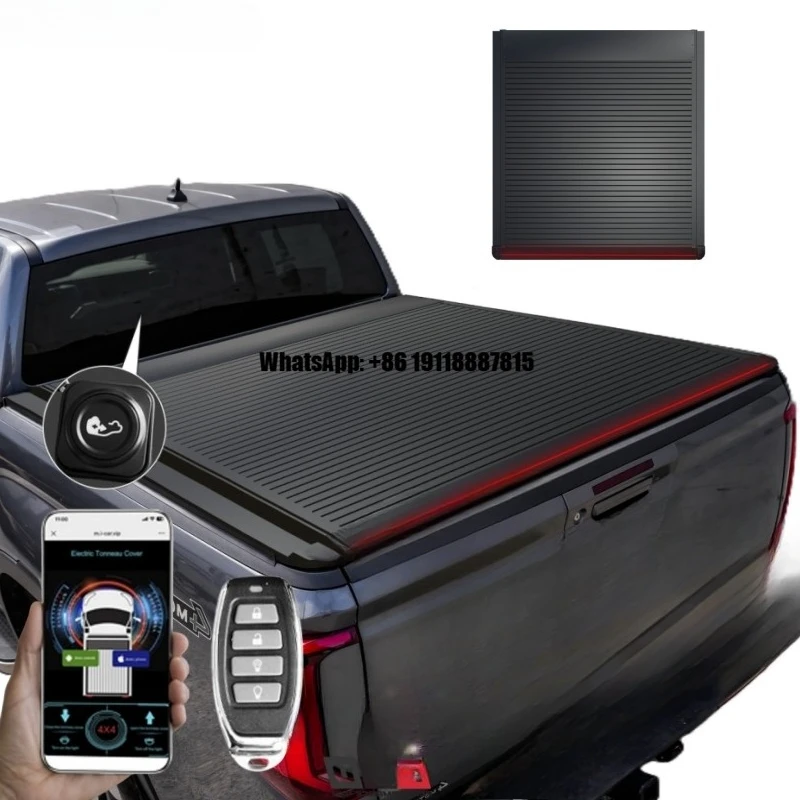 

2025 For VW Amarok Pickup Aluminum Hard Electric Retractable Roll up Trunk Box Rigid Cargo Tonneau Cover Truck Bed Cover
