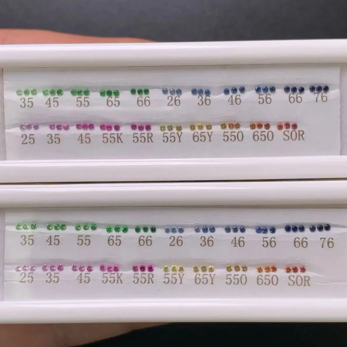 Natural Rainbow Multiple Color Gemstone Color Chart Jewelry Making Stone Color Card Reference Tool