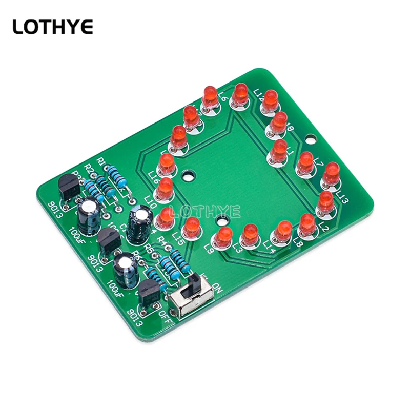 LED Cardioid Flow Water Flashing Light Kit Love Light Diy Electronic Production Kit Heart Shaped Lamp Kit Fun Welding Practice