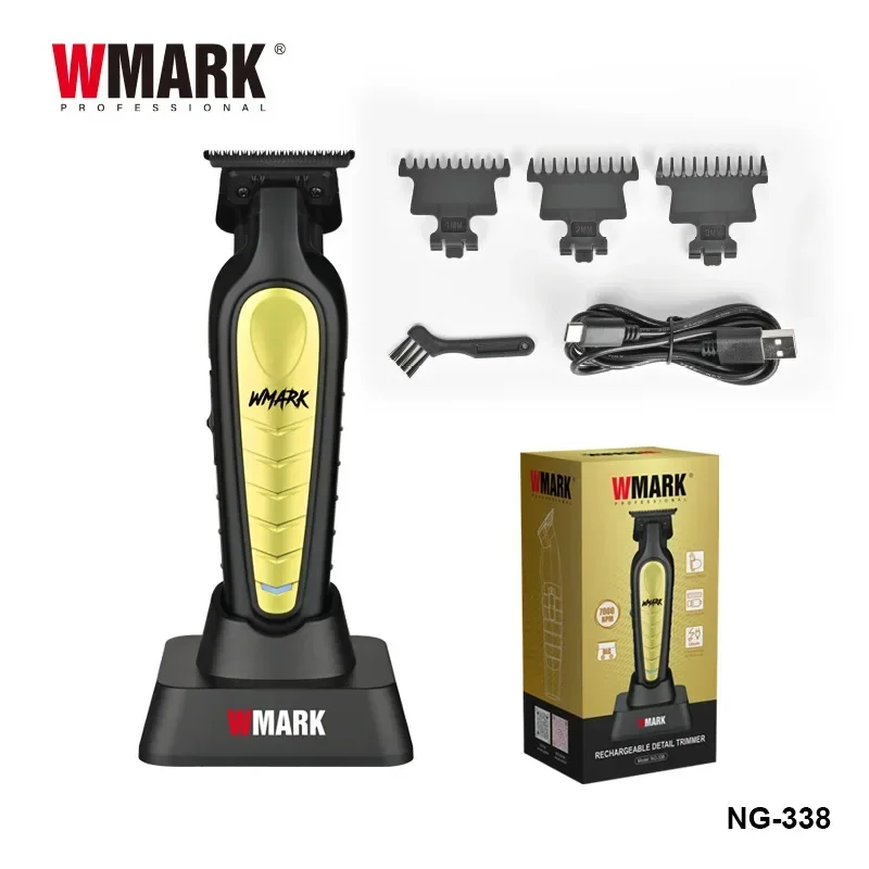 2024 New WMARK NG-338 Professional Oil Head Engraving Electric Clippers Selling Hair Clippers Charging Seat Hair Trimmer for Men