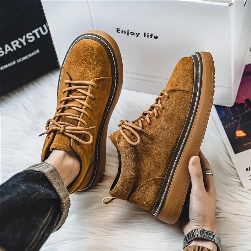 

Autumn Winter New Suede Leather Men Shoes Oxfords Casual Shoes Classic Loafers Sneakers Comfortable Footwear Male Driving Flats