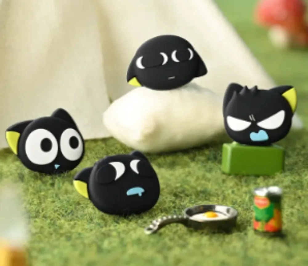 Niedliche schwarze Katzen-Daumenkappen kompatibel mit Switch 2 – GeekShare Luo Xiaohei Serie Silikon NS2 Joystick-Kappen
