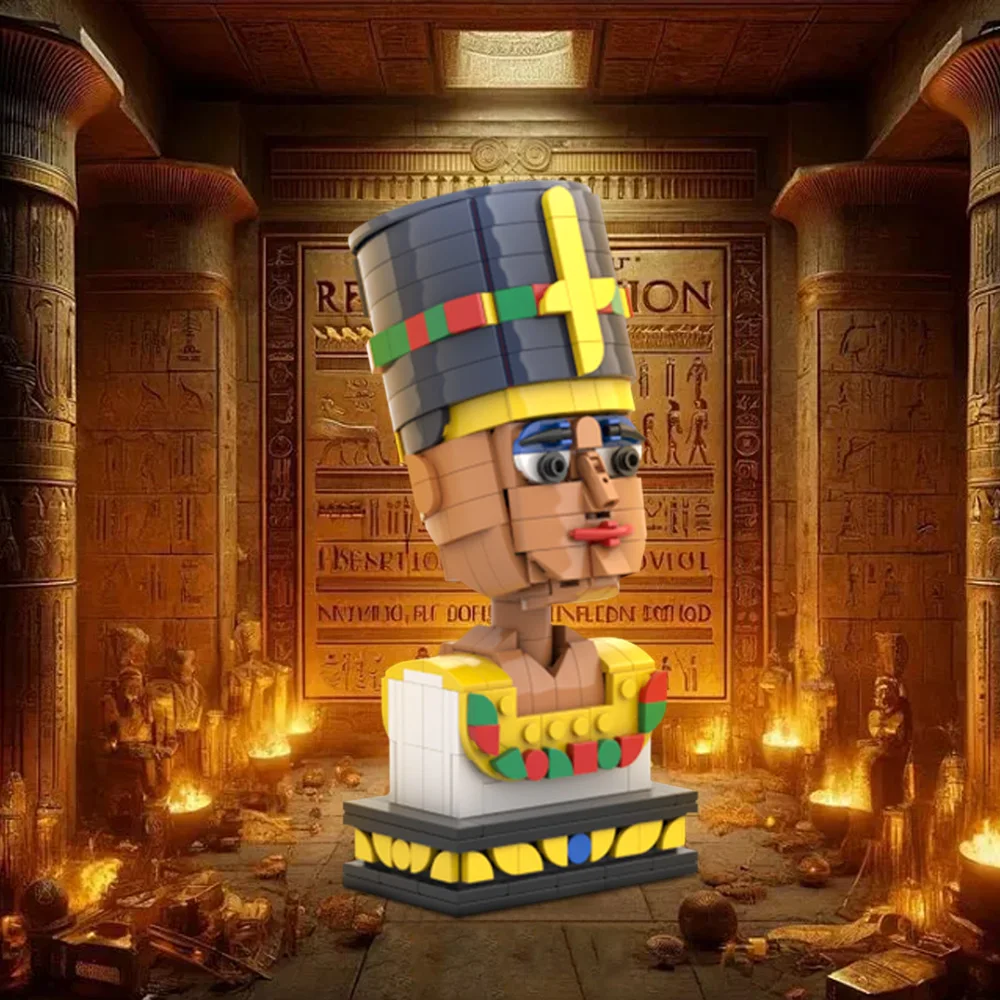 MOC Nefertiti – blocs de construction des reines égyptiennes, modèle de personnage d'action égyptien antique, briques assemblées, jouet pour enfants, cadeau