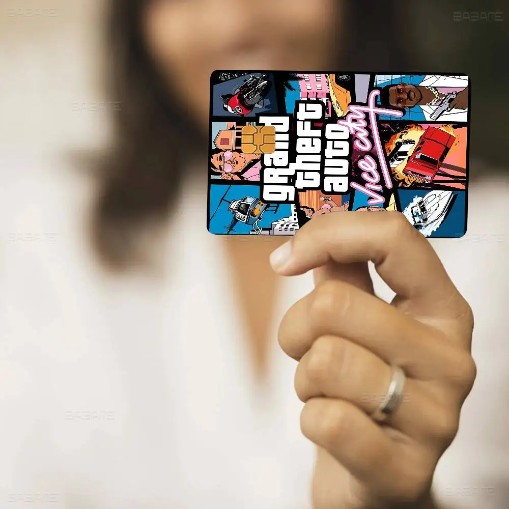 GTA 5 Grand Theft Auto Anmie غطاء جلدي لبطاقة الائتمان وبطاقة الخصم الأمامية #5