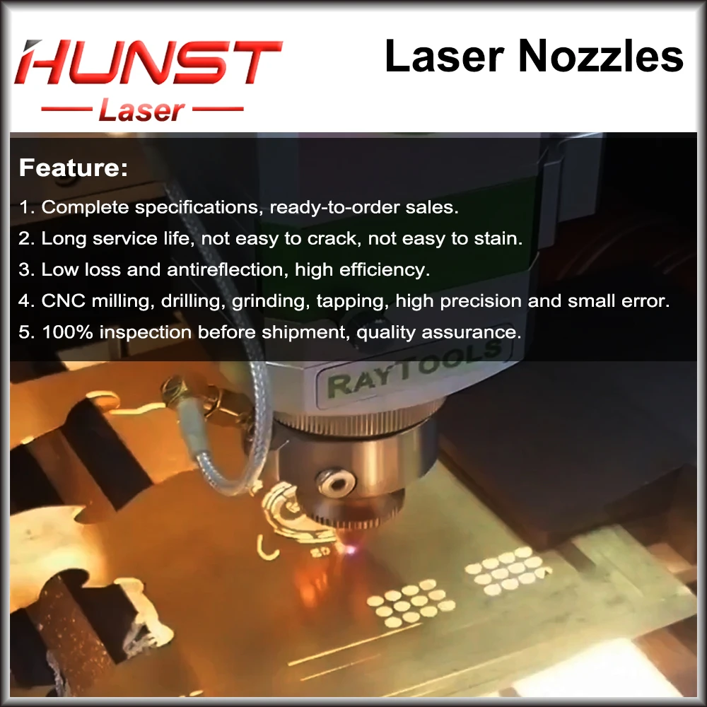 HUNST Laser Nozzle Single Double Layer Dia.28mm Caliber 0.8-5.0 For Raytools Precitec WSX Fiber Laser Cutting Head