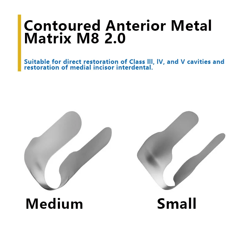 30Pcs Dental Twin Anterior Matrix Bands Sectional Contoured Anterior Metal Matrices Matrix System Teeth Restorations Materials