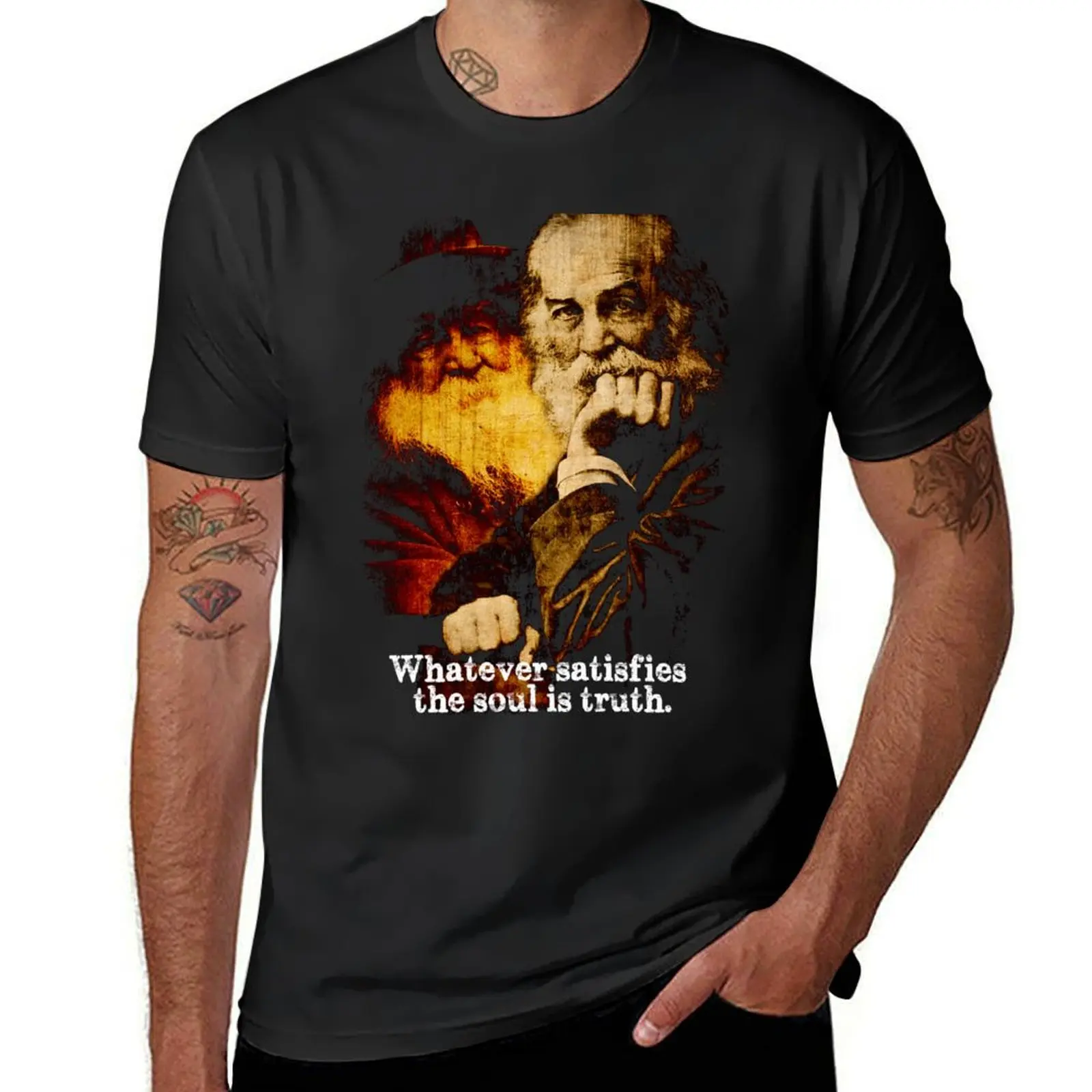 Walt Whitman American Poet T-Shirt customizeds anime Short sleeve tee Short sleeve tee men