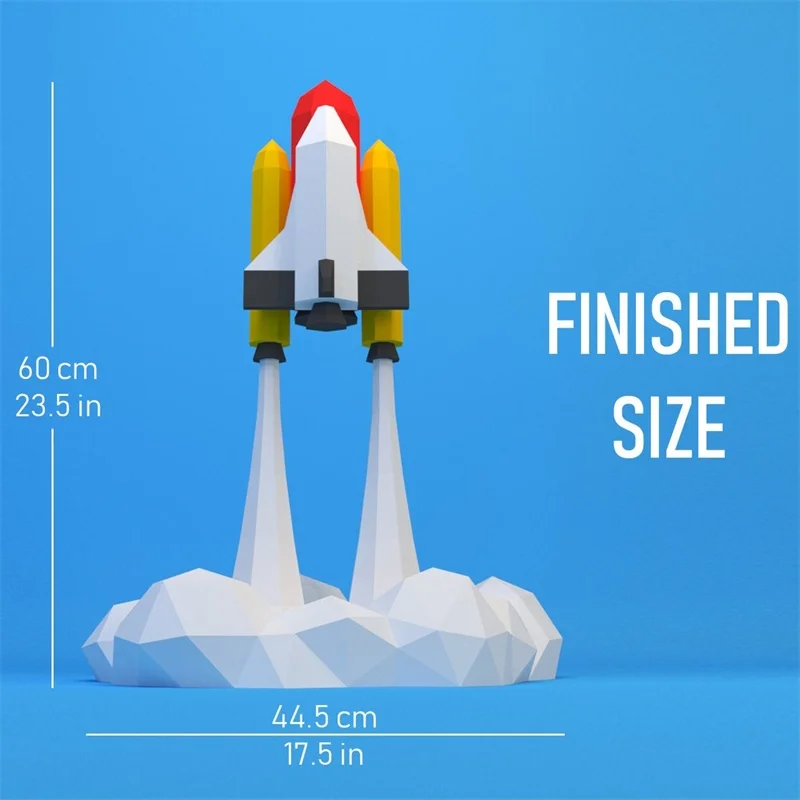 60cm Space Shuttle Plane Spaceplane The Rocket Lifts Off Paper Model Home Decor Wall Decoration Paper Craft 3D DIY Toys