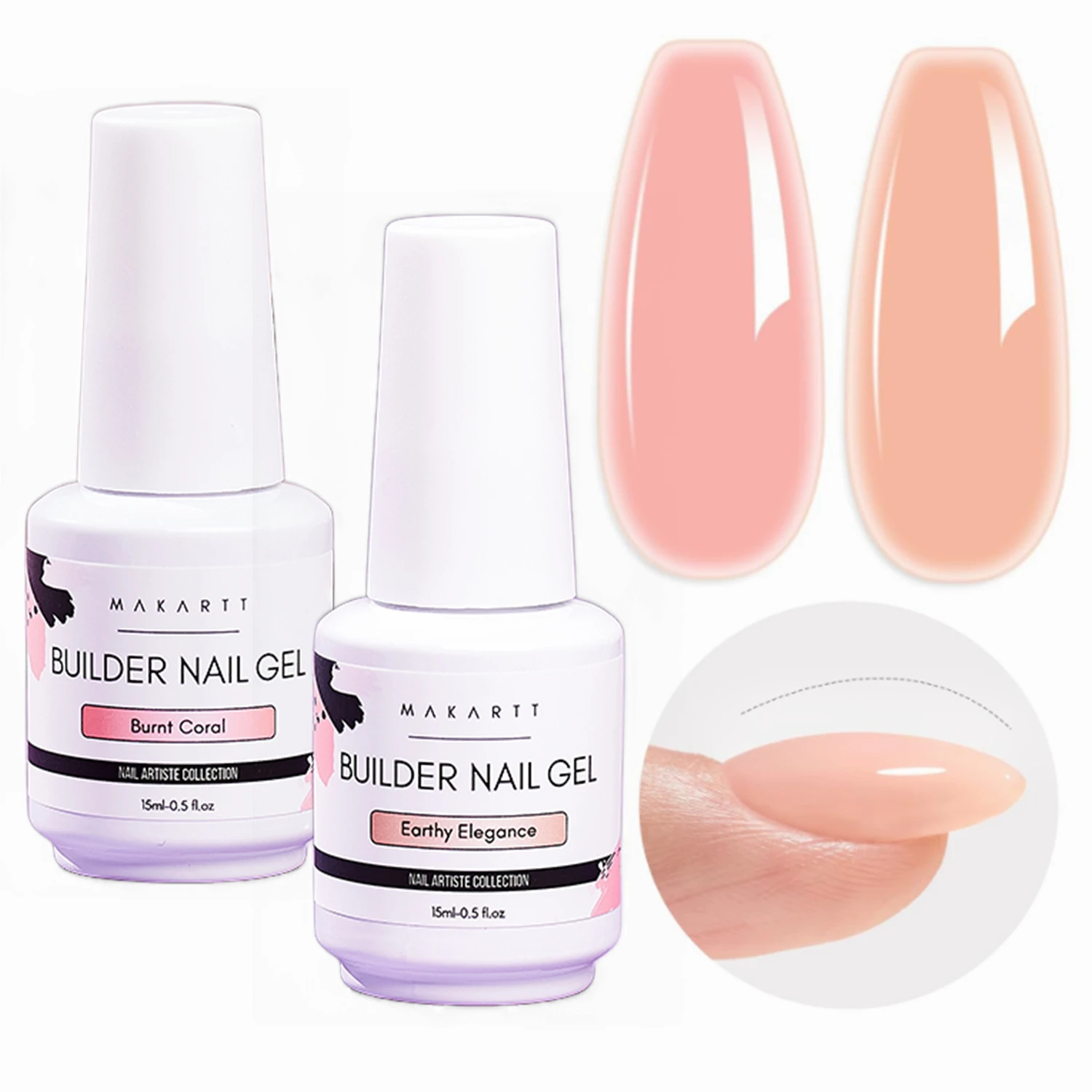 Makartt Builder Nail Gel, 6 in 1 Gel Nail Polish Rubber Base Gel Hard UV Gel Nail Strengthener Extension for Broken Nails Repair