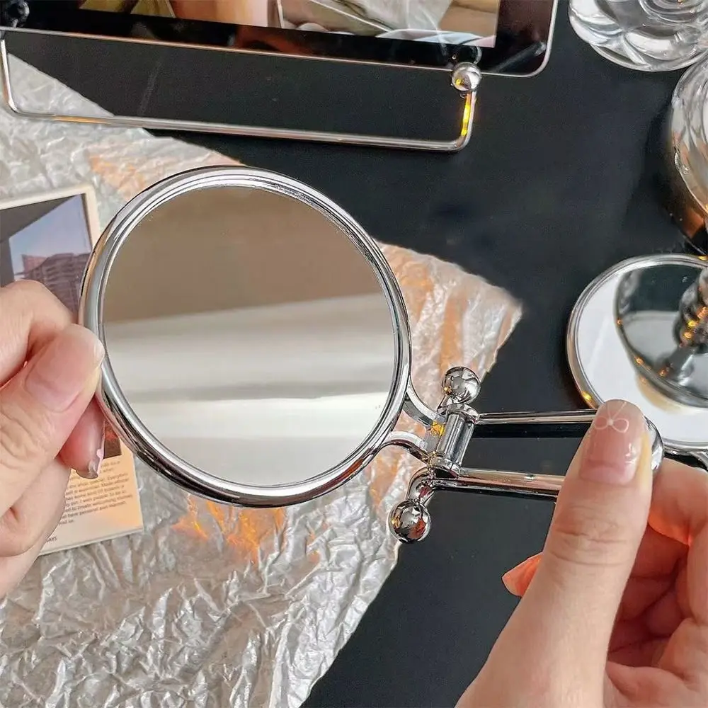 دائم 2/5/10X مرآة ماكياج مكبرة شكل دائري يده مرآة صغيرة البلاستيك متعددة الوظائف مرآة قابلة للطي منضدة الزينة #3