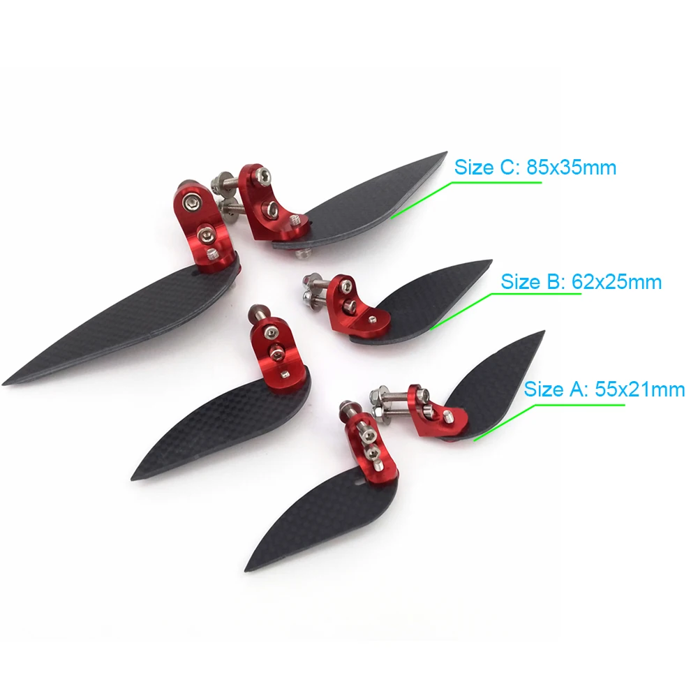 RC Boat Turn Fins, 3K Carbon Fiber Turn Fins for RC Speed Racing Boat, Fits MONO Vee Oval Hull, Fits 40cm-100cm Long hull