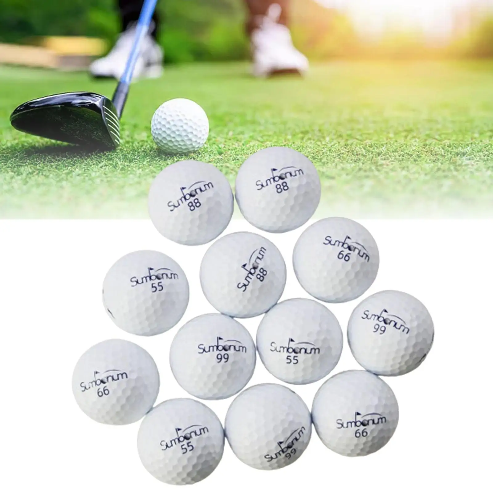 

12Pcs Golf Balls for Competition with Auxiliary Aiming Line Exercise Practice Golf Balls for Outdoor Professionals Driving Range