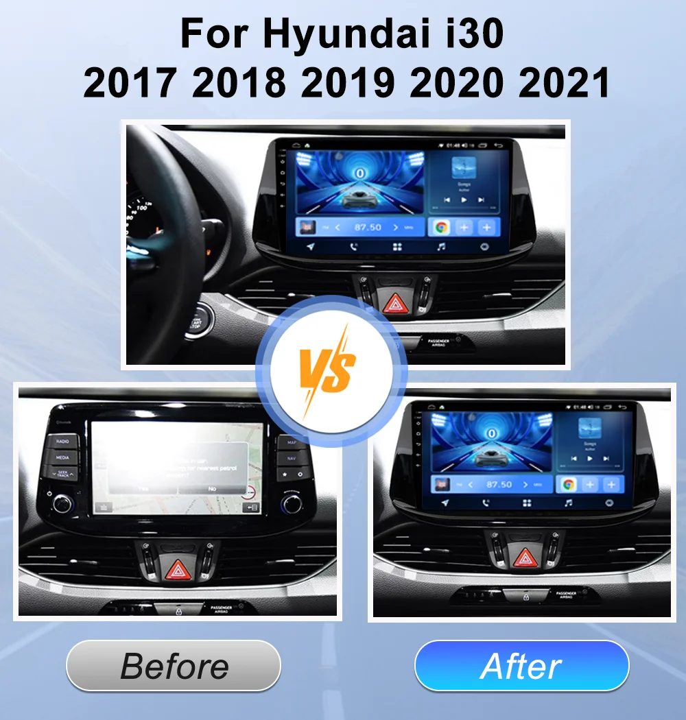 أندرويد 15 راديو السيارة لشركة هيونداي i30 2017 2018 2019 2020 2021 السيارات ستيريو QLED شاشة مشغل وسائط متعددة لتحديد المواقع والملاحة Carplay #2