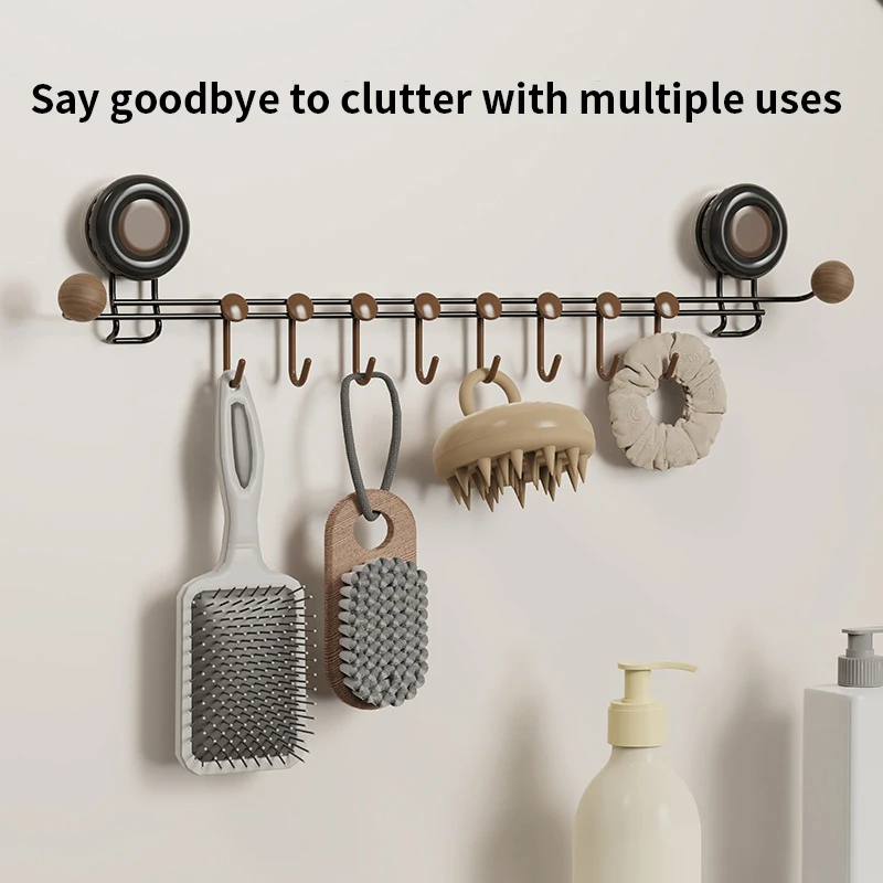 خطاف تخزين المدخل وغرفة النوم - نوع كوب شفط خالٍ من اللكمات، حامل قوي، شماعة ملابس فوق الباب
