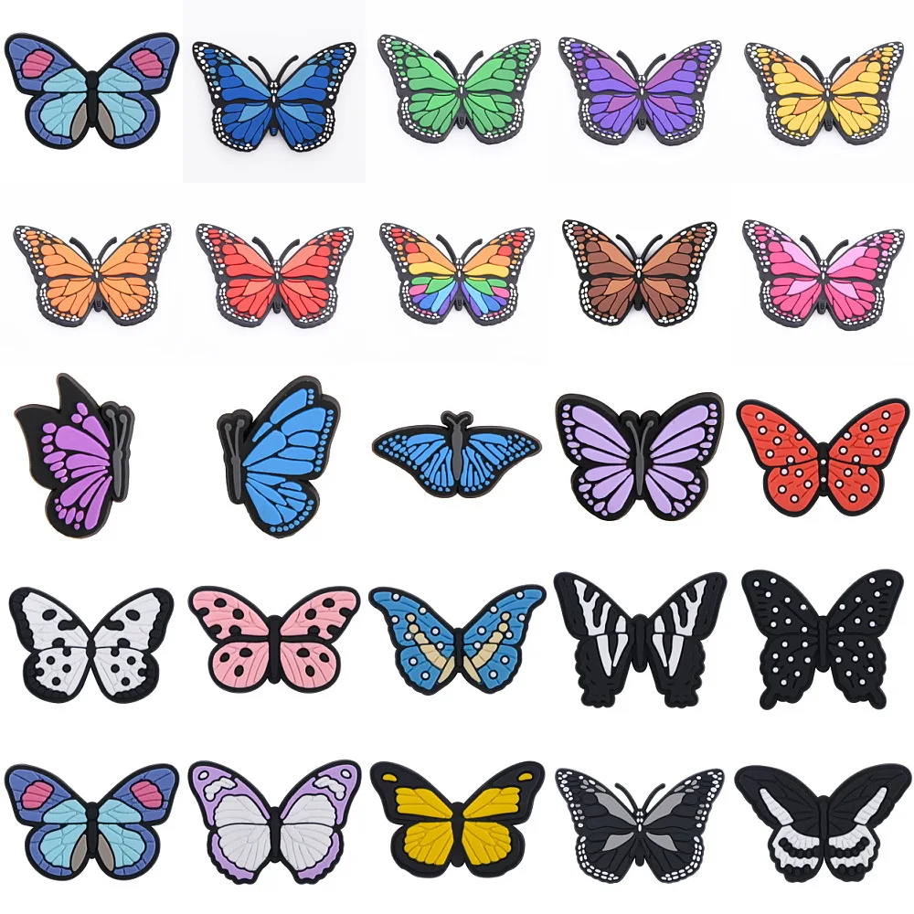 Butterfly Shoe Charms  Women Shoe Decorations Accessories PVC Buckle for Adult Kids Girl Women  Party Xmas Gifts