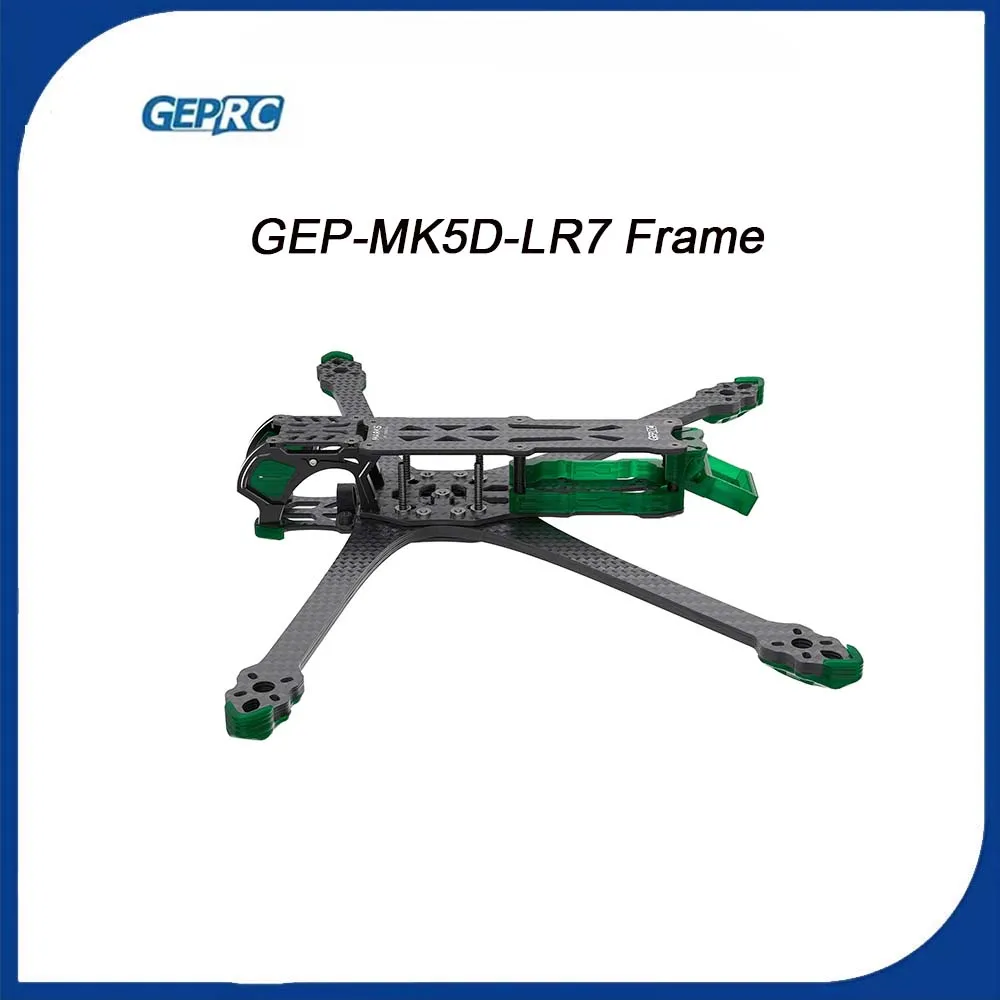 

GEPRC GEP-MK5D LR7 7-дюймовый комплект рамы для RC FPV Freestyle Drone с колесной базой 335 мм — легкий комплект дронов из углеродного волокна