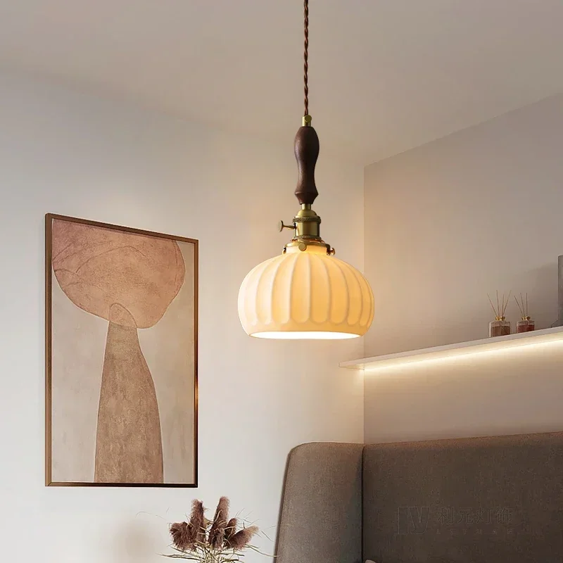 nordic-simple-restaurant-bar-bedroom-bed-chandelier-japanese-brass-ceramic-walnut-lantern-small