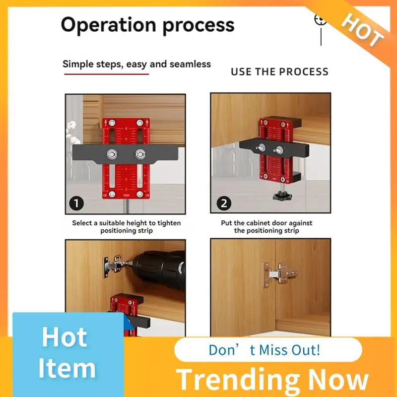 

AB08-Cabinet Door Install Locator 10-60Mm Cabinets Frame Mounting Jig Woodworking Cabinet Door Installation Locator