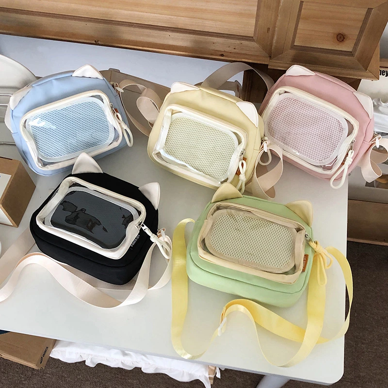 

Fashion New Design Minimalist Cute Girls Ita Crossbody Bags Clear Window Pin Display Itabag Ladies Small Messenger Phone Purse