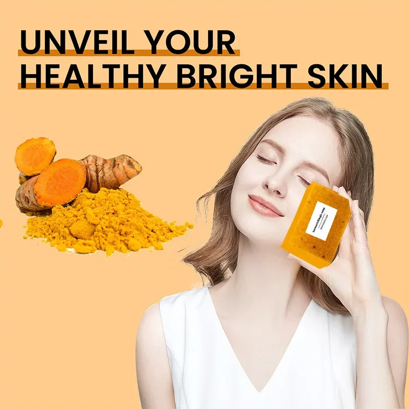 Bath Soap 100g Lemon Turmeric Soap 2 Pcs Handmade Soap Cleansing Moisturizing Cleansing Body Granules