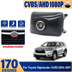 Car Front Camera For Toyota Highlander XU50 2014 2015 2016 2017 CCD HD AHD Night Vision Fish eye Lens Auto Forward Camera