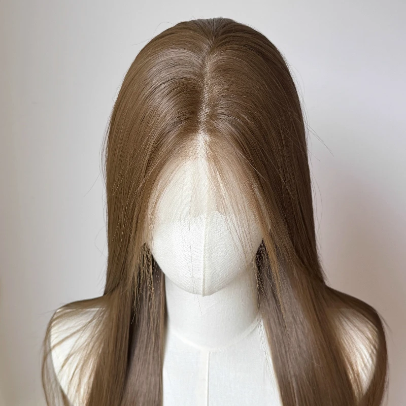 Honey Brown Lace Front Wig for Women 26 Inches Long Straight 13*4 Natural Heat Resistant Lolita Synthetic Lace Front Wig Cosplay