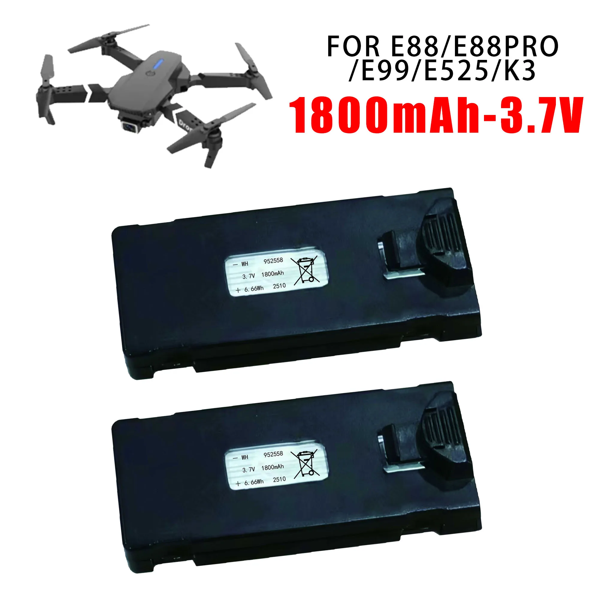 E88 3.7V 1800mAh Original Factory E88/E99/E525/K3 Foldable Quadcop Drone Module Universal Battery