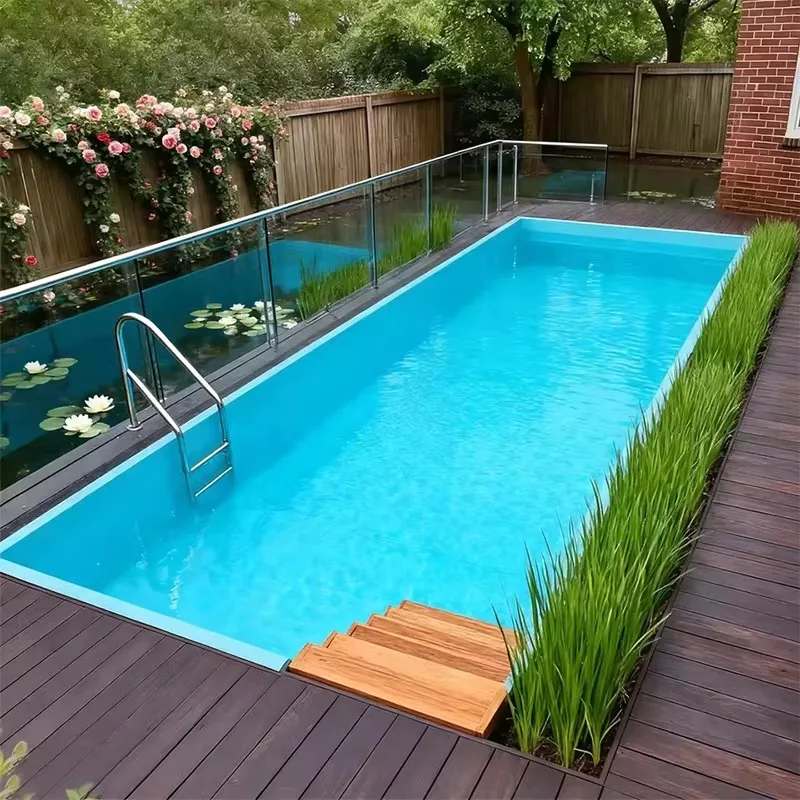 Precio barato de fábrica Villa familiar de gran tamaño Piscina al aire libre Shell Swim Spa Piscina de fibra de vidrio enterrada al aire libre