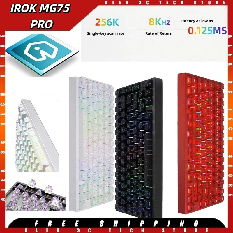 

IROK MG75 PRO Magnetic axis keyboard Aluminum CNC 0.005mm Gasket structure RGB Hotswap Game 8K Polling Rate Rapid Trigger Wired
