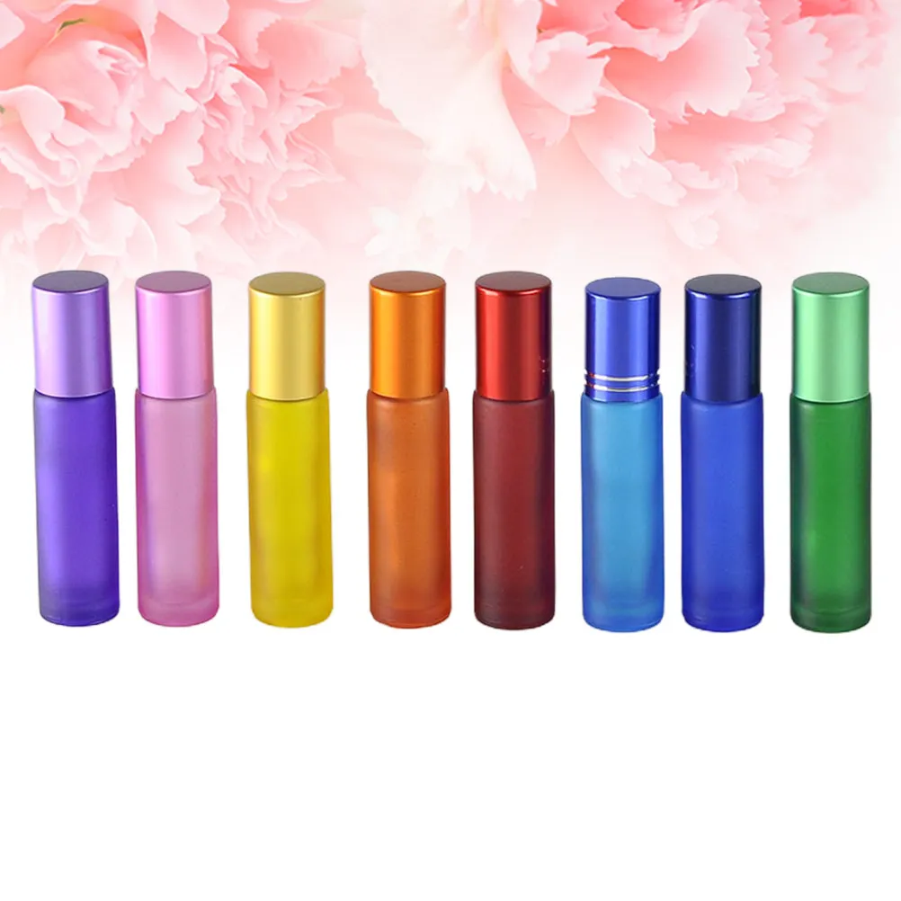 12Pcs 10Ml Matte Finish Empty Roll-on Bottles Leakproof Design Stainless Steel Roller Ball Portable Compact for Essential Oils